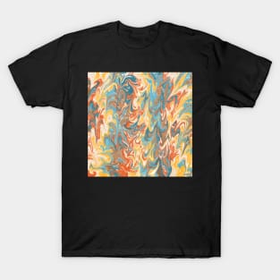 Summer Sun Liquid Fun Marble Pattern T-Shirt